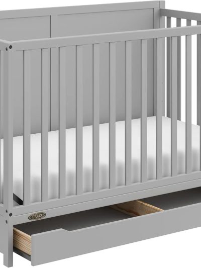 5-in-1 Convertible Baby Crib With Storage Drawer - Black