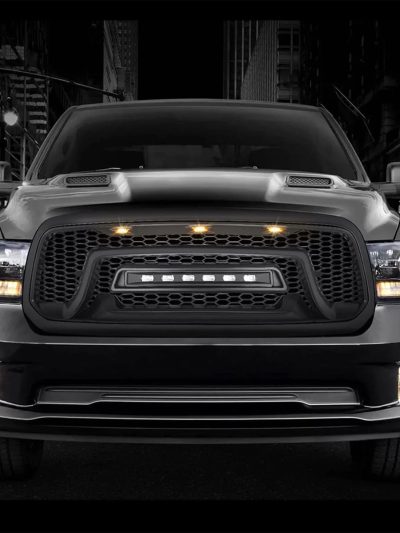 AMERICAN MODIFIED Armor Grille With Off Road Lights For 11-16 Ford F250/F350/F450/F550 Super Duty