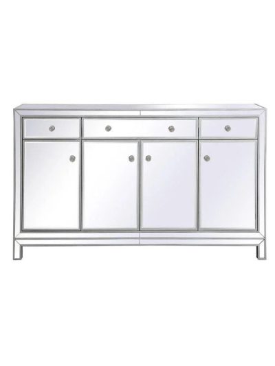 Bailey Street Home Mirrored Credenza, 36 Inches Tall, 15.75 Inches Wide, Antique Silver Finish - 779-Bel-5046497