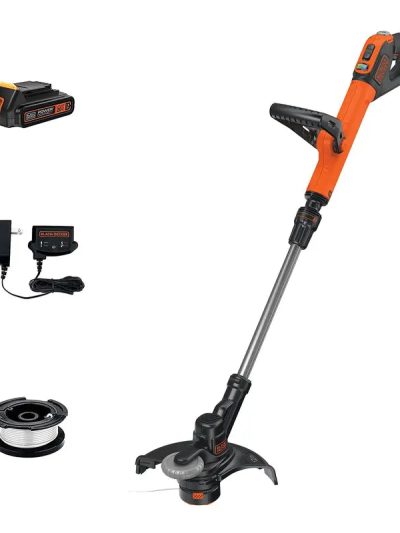 BLACK+DECKER 20V Max Cordless Trimmer/Edger With Easy Feed, 12-Inch, 2 Batteries - LSTE520