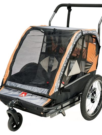 Allen Sports 2-Child Bicycle Trailer And Stroller, Green - AS2