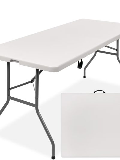 Best Choice Products 6ft Plastic Folding Table, 72in x 30in x 30in, White