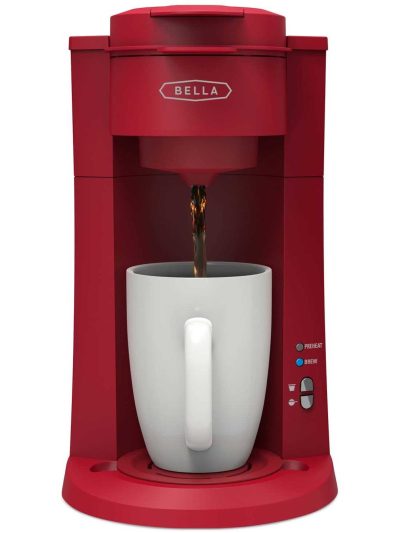 Bella Single Serve Coffee Maker, 15 oz, Dual Brew With Auto Shutoff