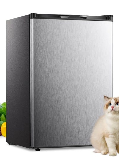Auseo Countertop Mini Freezer, 3.0 Cu.ft, Silver