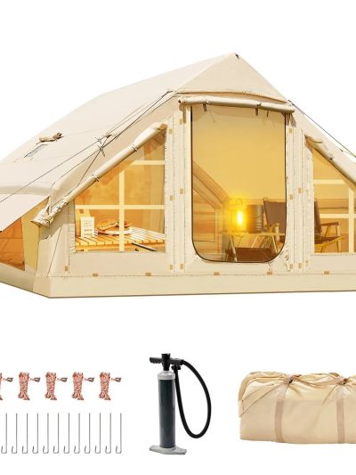 ABORON 6 Person Inflatable Camping Tent With Pump, 10ft x 7ft, Oxford - 2025