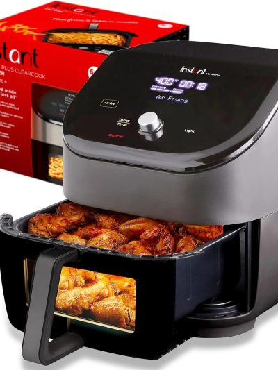 6 Liter Air Fryer With Clear Viewing Window, Digital Touchscreen And Black Exterior