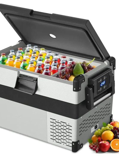 12 Volt Car Refrigerator Freezer, 34 Quarts, -4F to 50F, Grey