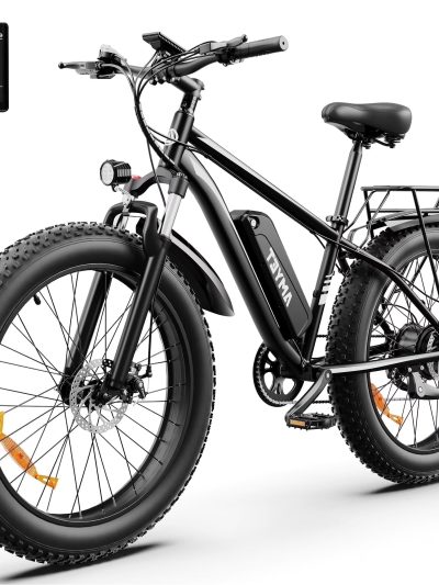 AMYET 26 x 4 Fat Tire Electric Mountain Bike, 48V 15Ah, 7-Speed - EB26