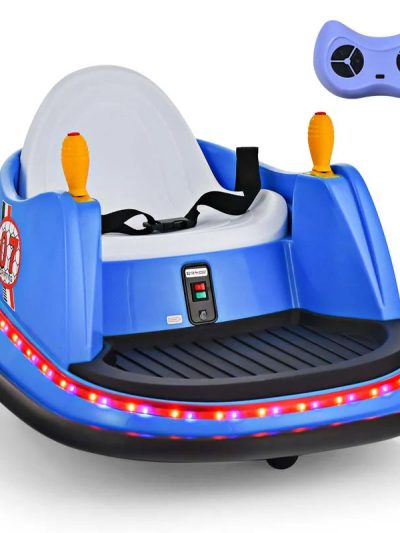 12V Toddler Battery Powered Bumper Car With Dual Joysticks And 360 Degree Spin