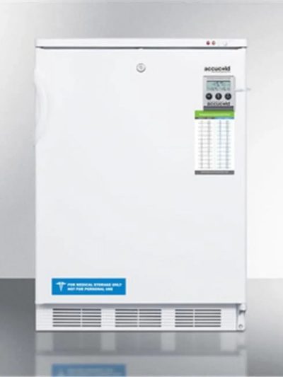 24 in Built-In -25 deg C Manual Defrost All-Freezer with Lock and Alarm - White